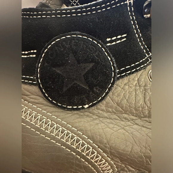 Unisex Converse Chuck Taylor All Star Grey Leather High Top Sneakers - Picture 7 of 7